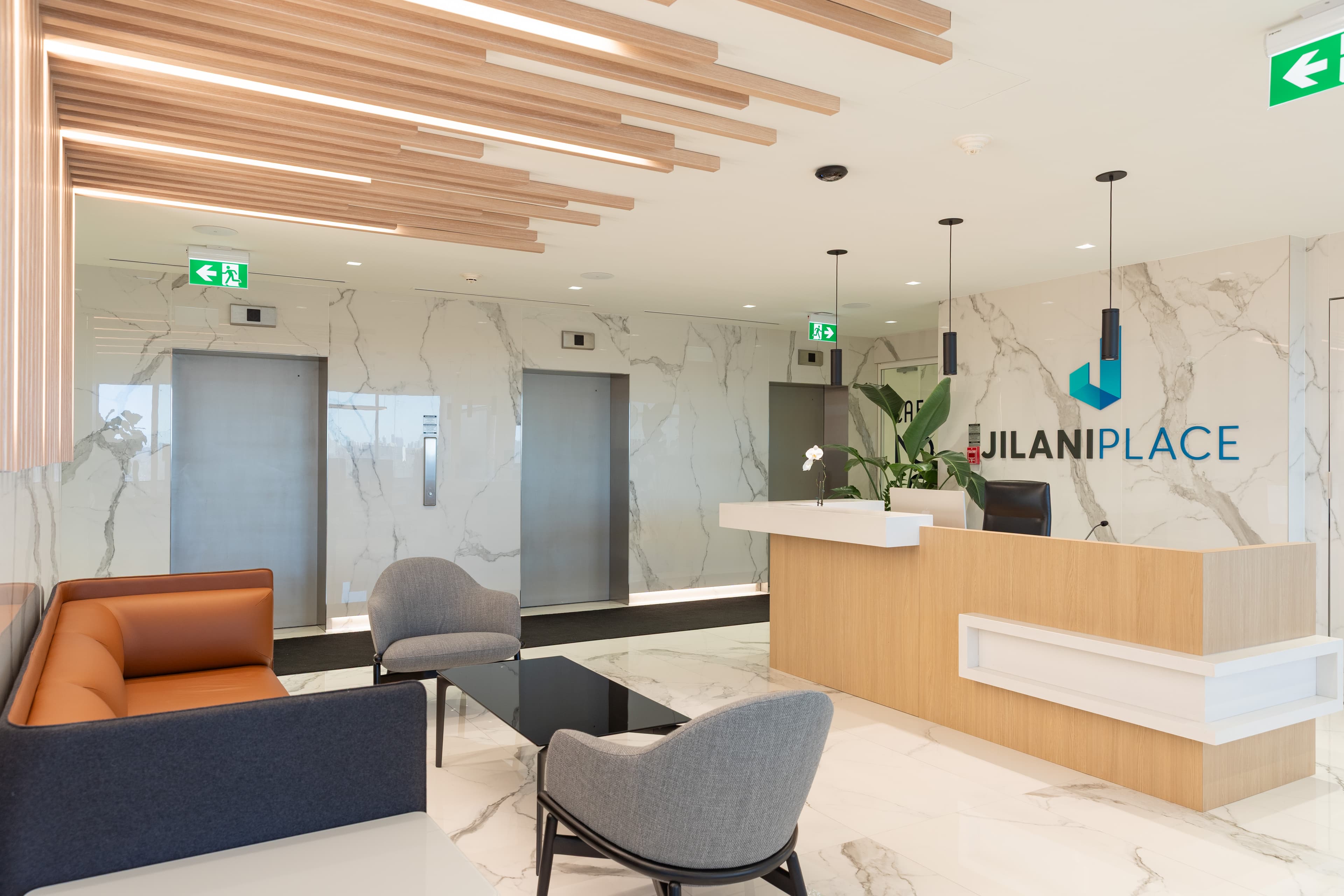 Reception area at Jilani Place.